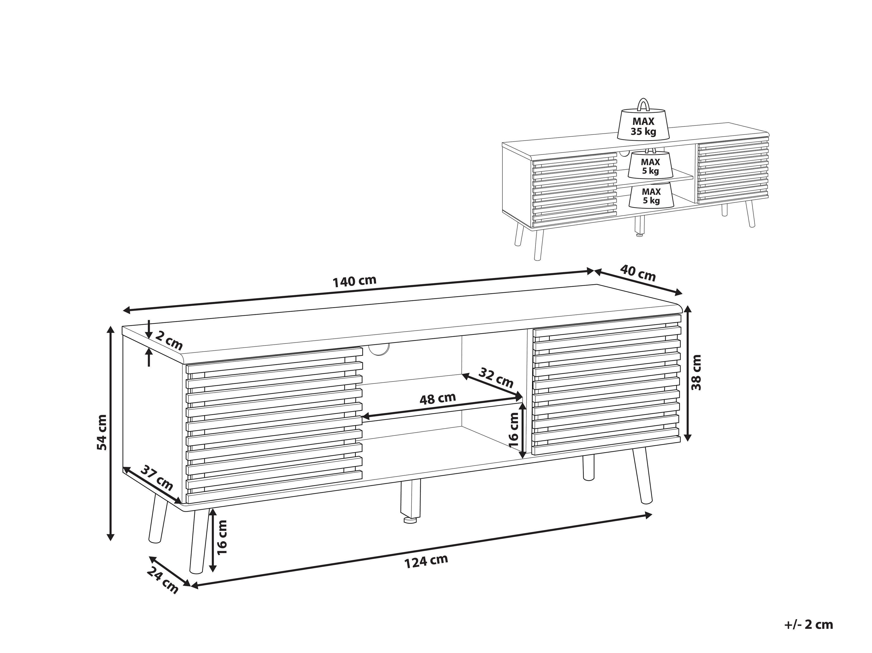 TV Stand Dark Wood PERTH Beliani.co.uk