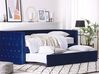 Łóżko wysuwane welurowe 90 x 200 cm niebieskie GASSIN _779308