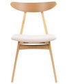 Lot de 2 chaises en bois clair et tissu beige clair LYNN_858552