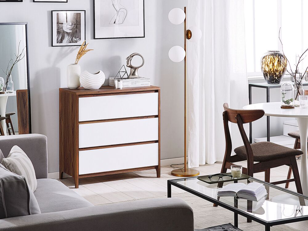 3 Drawer Chest Dark Wood With White Maiden Furniture Lamps Accessories Up To 70 Off Avandeo Online Store