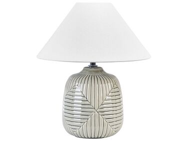 Lampada da tavolo ceramica grigio e bianco 35 cm CANELLES