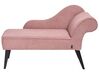 Chaise-longue à direita em tecido rosa BIARRITZ_898108