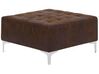Right Hand Faux Leather Corner Sofa with Ottoman Brown ABERDEEN_717128