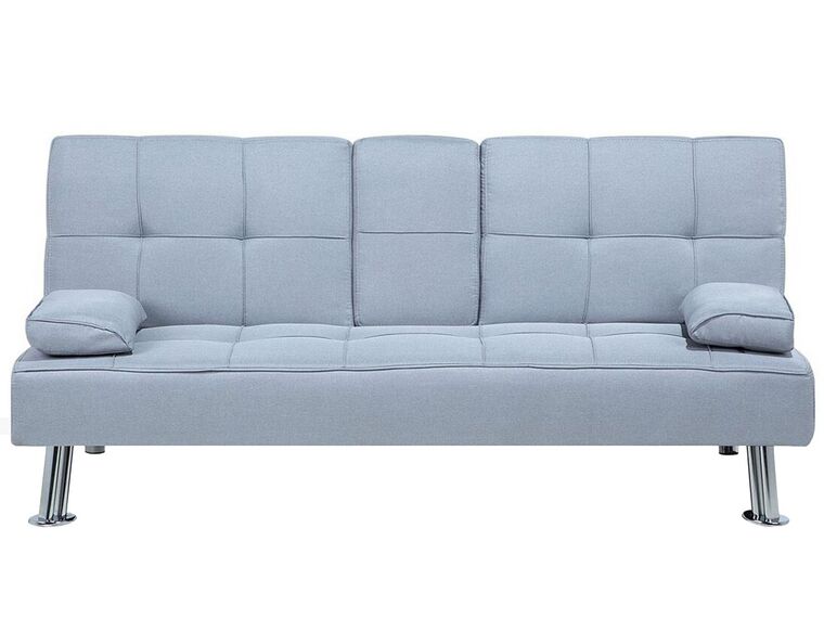 Sofá cama 3 plazas tapizado gris claro ROXEN | Beliani.es