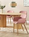 Set of 2 Fabric Dining Chairs Pink ALICE_868327