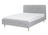 Fabric EU Double Size Bed Light Grey RENNES_708015