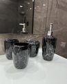 Badezimmer Set 6-teilig Keramik schwarz Terrazzo Optik PALMILLA_907307