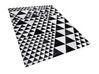 Teppich Kuhfell schwarz-weiß 140 x 200 cm geometrisches Muster ODEMIS_689619