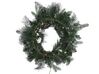 Weihnachtskranz weiß mit LED-Beleuchtung Schnee bedeckt ⌀ 55 cm WHITEHORN_813264