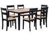 Matgrupp av bord och 6 stolar svart/brun GEORGIA_736754