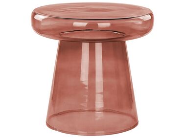 Table d'appoint en verre rouge foncé ⌀ 39 cm CALDERA