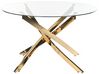 Glass Top Round Dining Table ⌀ 120 cm Gold MARAMO_875696