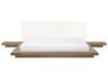 EU Super King Size Waterbed with Bedside Tables Light Wood ZEN_703179