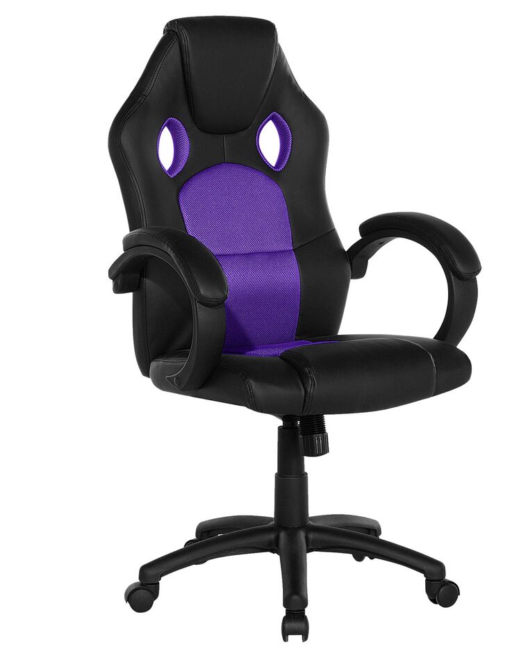 Chaise de bureau en cuir PU violet FIGHTER_677323