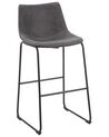 Set of 2 Fabric Bar Chairs Grey FRANKS_724953