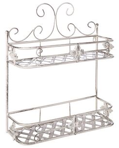 Valkoinen rautainen 2-tasoinen seinähylly MARAYES