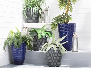 Set of 2 Plant Pots ⌀ 35 cm Navy Blue FERIZA