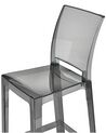 Set of 2 Bar Chairs Transparent Black WELLINGTON_884154