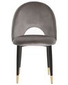 Conjunto de 2 sillas de comedor de terciopelo gris/negro/dorado MAGALIA_767842