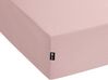 Lençol-capa em algodão rosa claro 160 x 200 cm HOFUF_815910