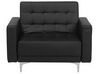 Modular Faux Leather Living Room Set Black ABERDEEN_715780