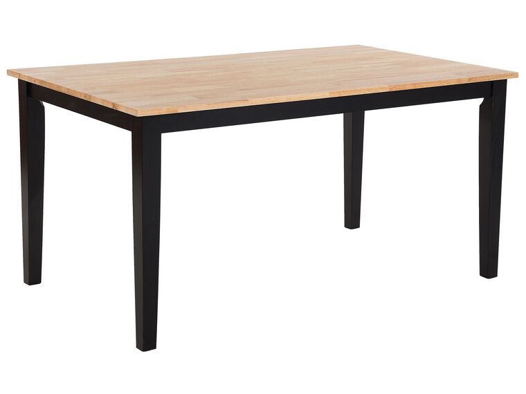 Mesa de comedor de madera de caucho clara/negro 150 x 90 cm GEORGIA_735864