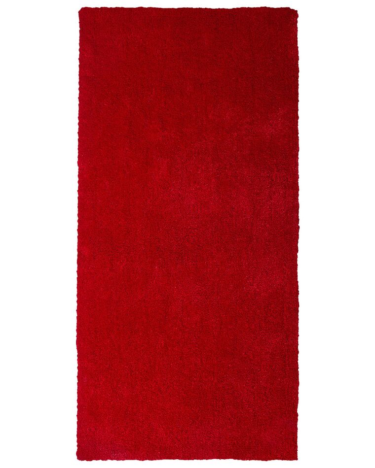 Tappeto shaggy rosso 80 x 150 cm DEMRE_715091