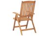 Set of 6 Acacia Wood Garden Folding Chairs with Off-White Cushions JAVA_803618