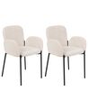 Set of 2 Fabric Dining Chairs Beige ALBEE_908153