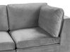 3-Sitzer Sofa Samtstoff grau mit Ottomane EVJA_789372