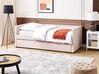 Tagesbett ausziehbar Cord pastellrosa Lattenrost 90 x 200 cm MIMIZAN_843712