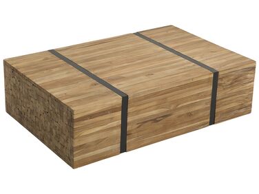 Mesa de centro de madera de teca clara/negro 110 x 69 cm GANDER