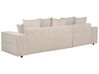 Canapé-lit d'angle à droite avec rangement en velours côtelé taupe LUSPA_898698