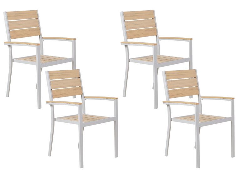 Conjunto de 4 cadeiras de jardim creme PRATO_884199