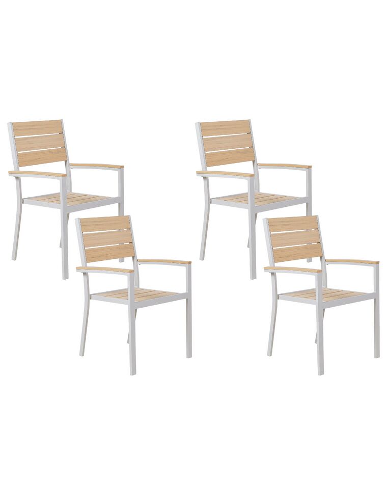 Conjunto de 4 sillas de jardín beige PRATO_884199