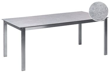 Tavolo da giardino vetro temperato e acciaio inox grigio e argento 180 x 90 cm COSOLETO
