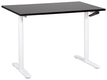 Schreibtisch schwarz / weiß 120 x 72 cm manuell höhenverstellbar DESTINAS