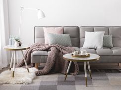 Sohvapöytä marmorikuvio valkoinen/kulta RAMONA Sohvapöytä marmorikuvio valkoinen/kulta RAMONA