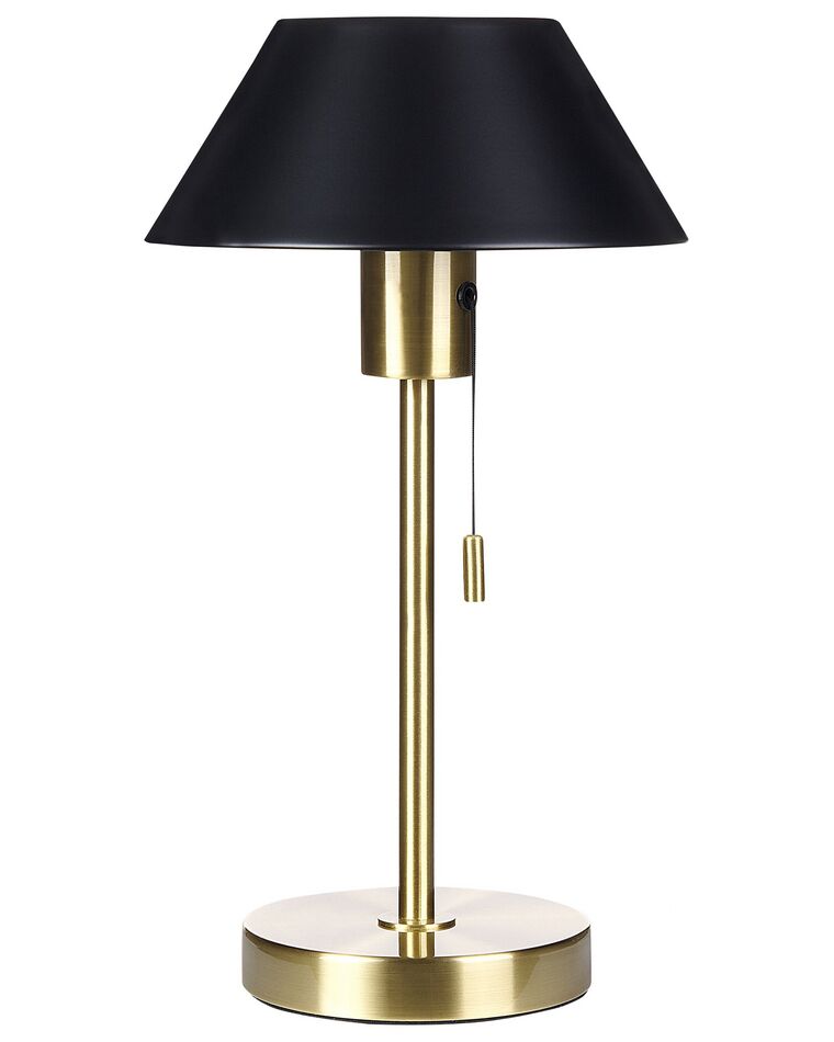 Lampada da tavolo metallo nero e oro 37 cm CAPARO_851341