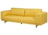 3 Seater Fabric Sofa Yellow NIVALA_733060