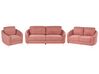 Conjunto de sala de estar 6 plazas de poliéster rosa/dorado TROSA_851852