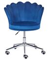 Krzesło biurowe regulowane welurowe niebieskie MONTICELLO_851752