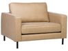 Soffgrupp 2-sits soffa + fåtölj konstläder beige SAVALEN_725536