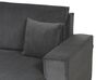 Left Hand Jumbo Cord Corner Sofa Bed Graphite Grey ABACKA_896819