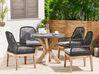 Conjunto de jardín de cemento reforzado mesa ⌀ 90 cm con 4 sillas gris/negro OLBIA_809604