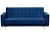 3 Seater Velvet Sofa Bed Navy Blue ABERDEEN_737737