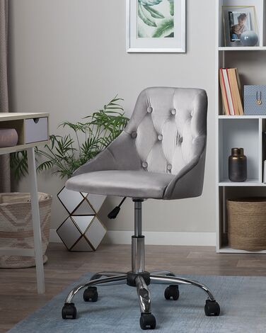 Velvet Desk Chair Grey PARRISH