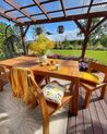  6 Seater Acacia Wood Garden Dining Set Table and Chairs LIVORNO_831944