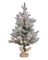 Vianočný stromček v jutovom vrecku so svetielkami 90 cm zelený MALIGNE_832048