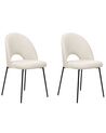 Set of 2 Fabric Dining Chairs Beige COVELO_902280